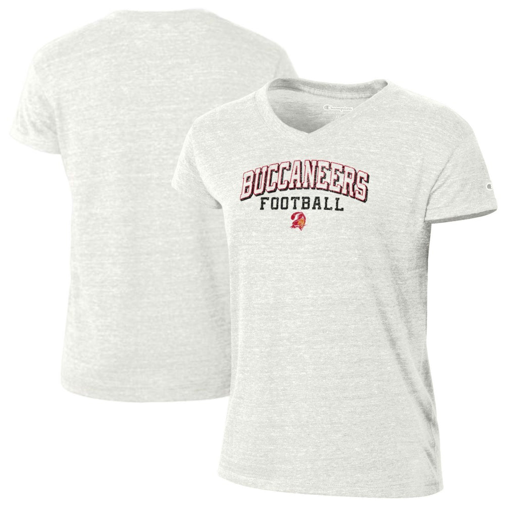 Tampa Bay Buccaneers Champion Women's Triumph Tri-Blend V-Neck T-Shirt - White on sale