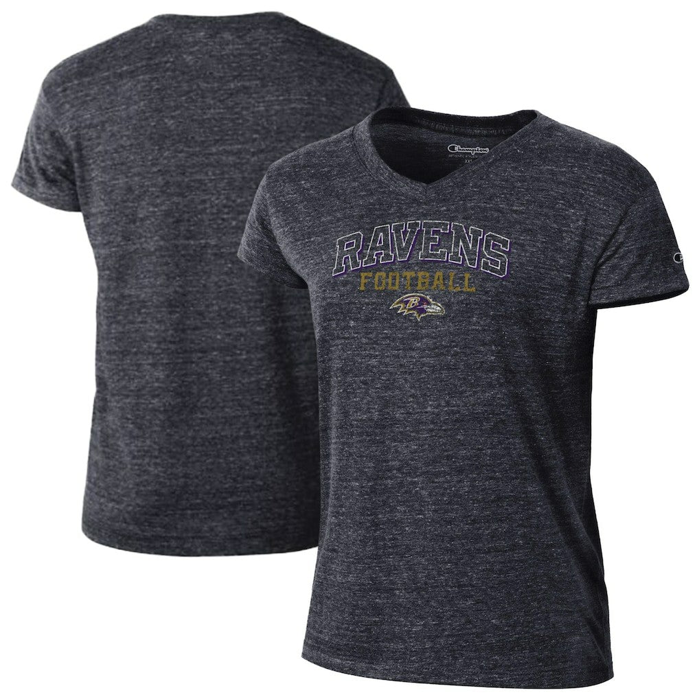 Baltimore Ravens Champion Women's Triumph Tri-Blend V-Neck T-Shirt - Black for sale