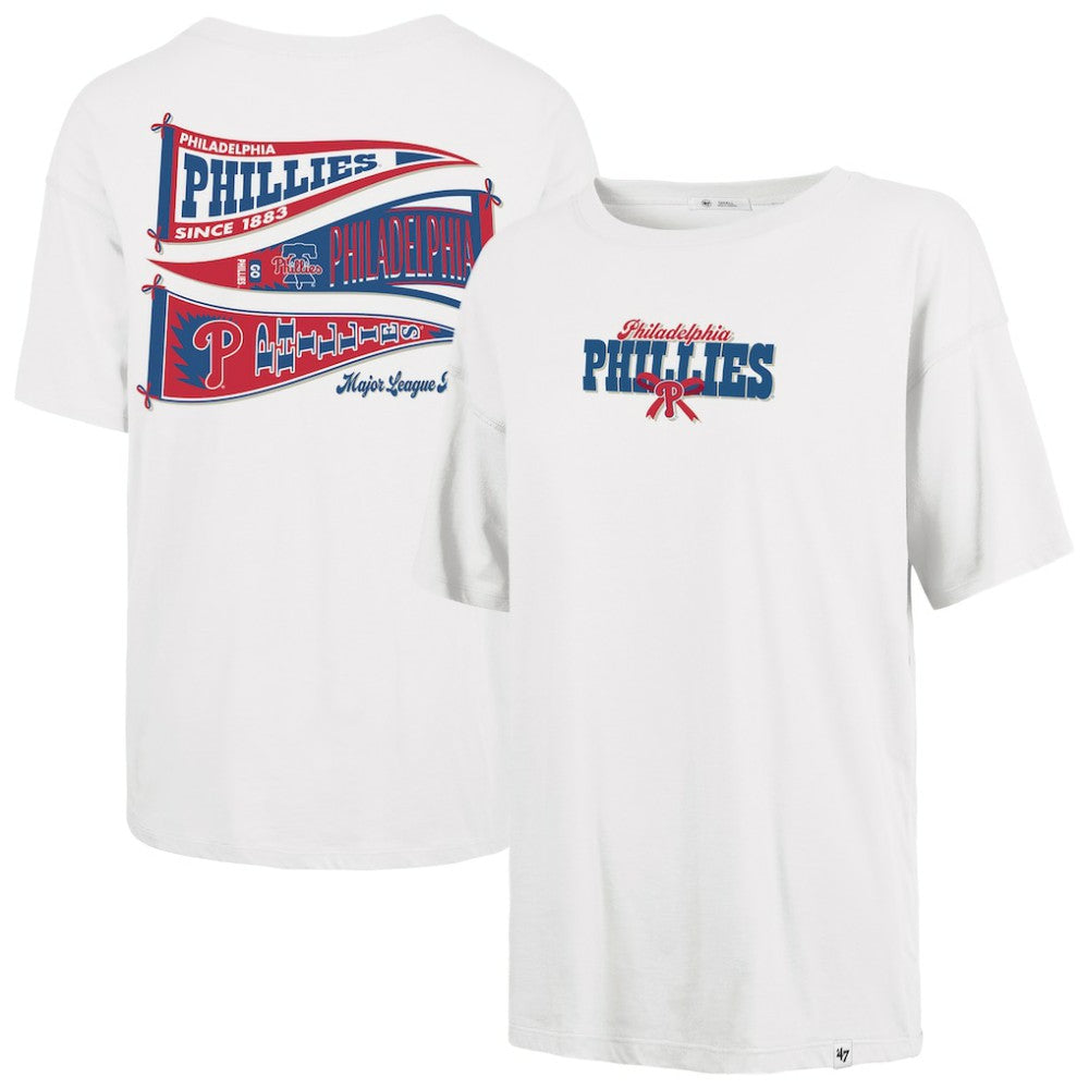 Philadelphia Phillies Women's Bow & Banner Sadie T-Shirt - Sand | 47 brand