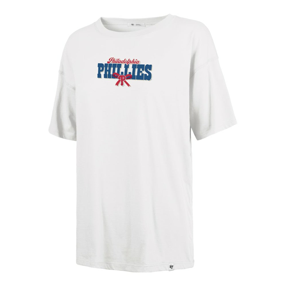 Philadelphia Phillies Women's Bow & Banner Sadie T-Shirt - Sand | 47 brand