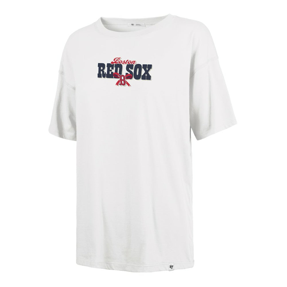 Boston Red Sox Women's Bow & Banner Sadie T-Shirt - Sand | 47 brand