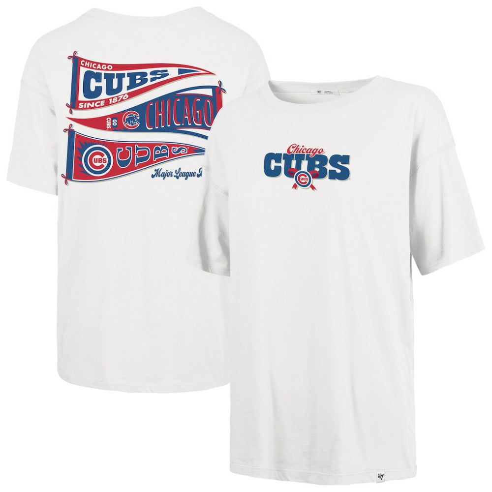Chicago Cubs Women's Bow & Banner Sadie T-Shirt - Sand | 47 brand