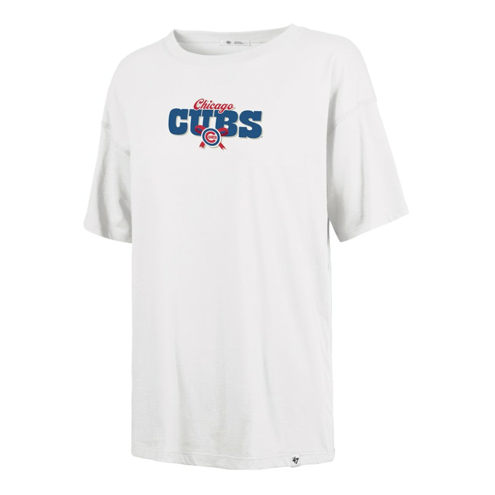 Chicago Cubs Women's Bow & Banner Sadie T-Shirt - Sand | 47 brand
