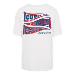 Chicago Cubs Women's Bow & Banner Sadie T-Shirt - Sand | 47 brand
