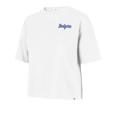 Los Angeles Dodgers Women's Collage Script Reed City T-Shirt - White | 47 brand