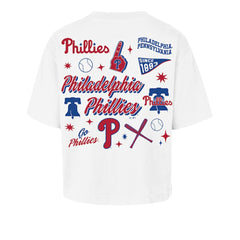 Philadelphia Phillies Women's Collage Script Reed City T-Shirt - White | 47 brand