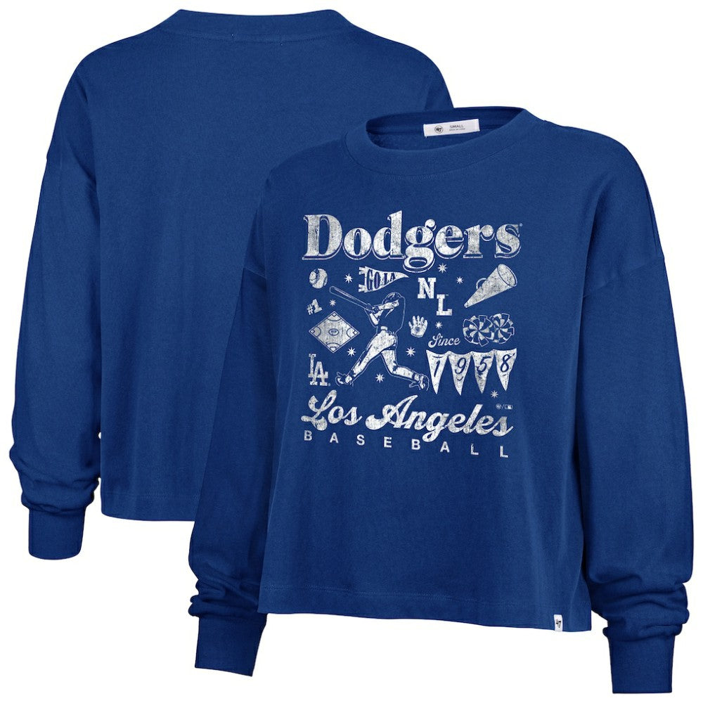 Los Angeles Dodgers Women's Team Collage Sydney Long Sleeve T-Shirt - Royal | 47 brand