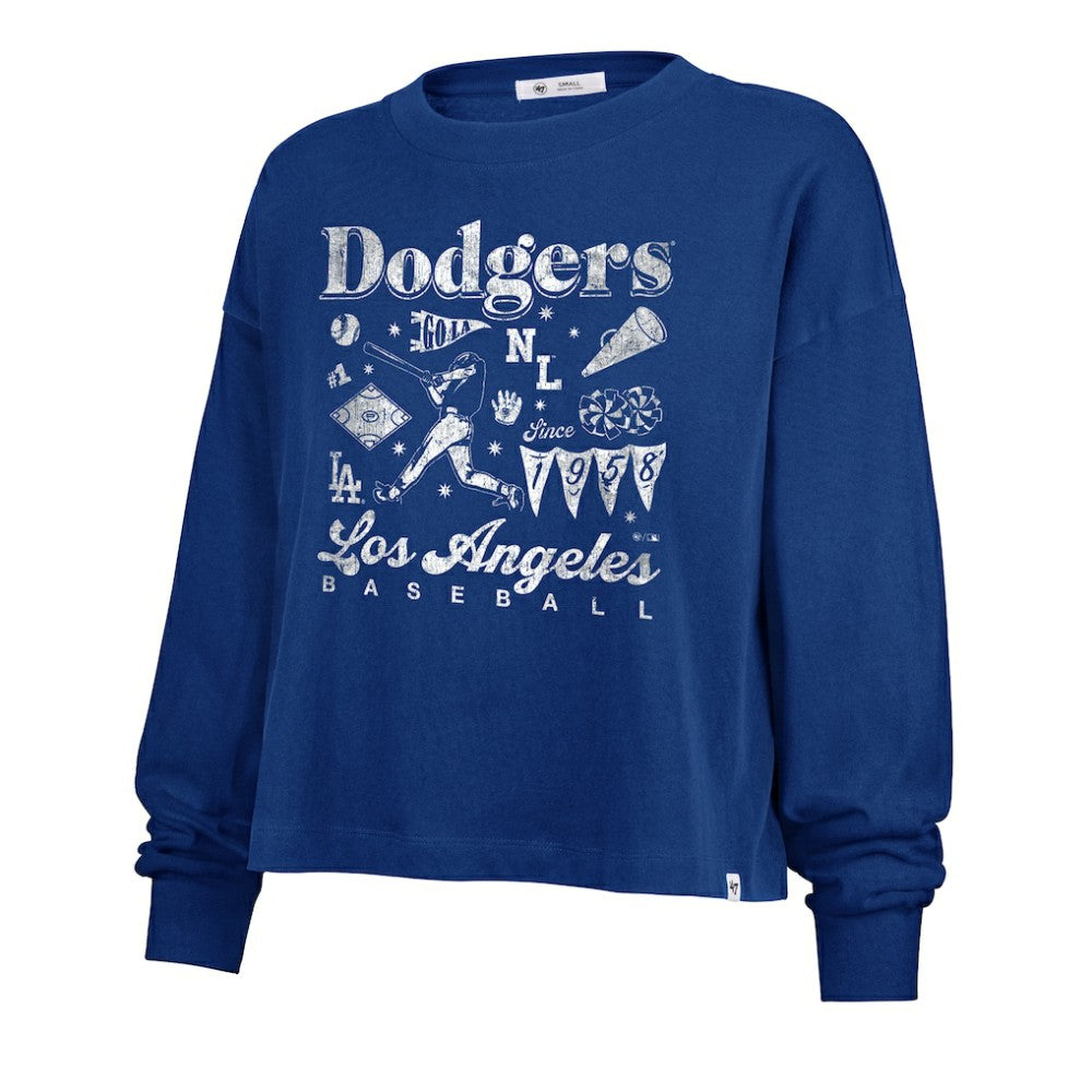 Los Angeles Dodgers Women's Team Collage Sydney Long Sleeve T-Shirt - Royal | 47 brand