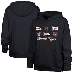 Detroit Tigers Women's Bow & Banners Naomi Hoodie - Navy | 47 brand