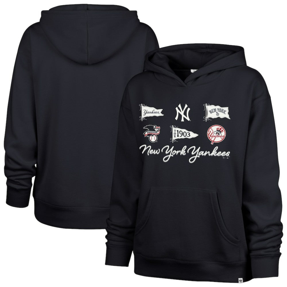 New York Yankees Women's Bow & Banners Naomi Hoodie - Navy | 47 brand
