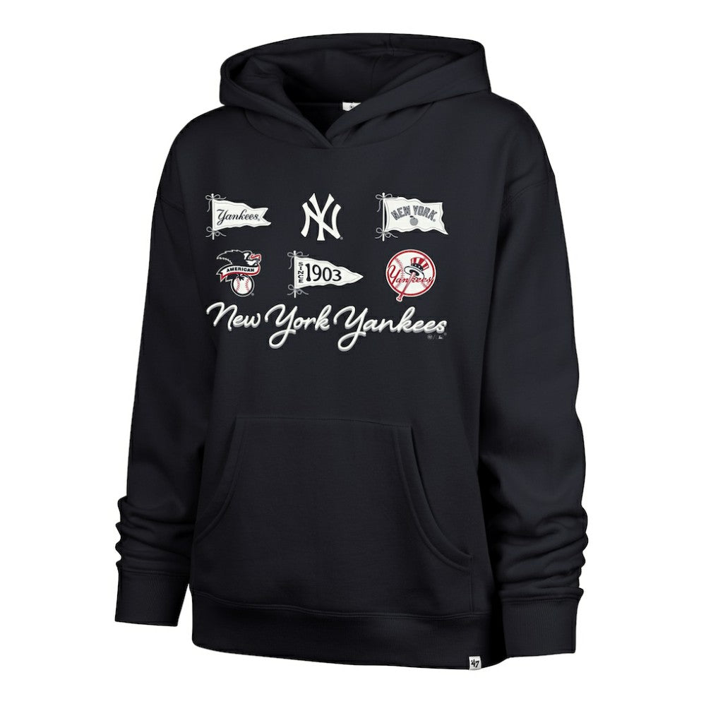 New York Yankees Women's Bow & Banners Naomi Hoodie - Navy | 47 brand