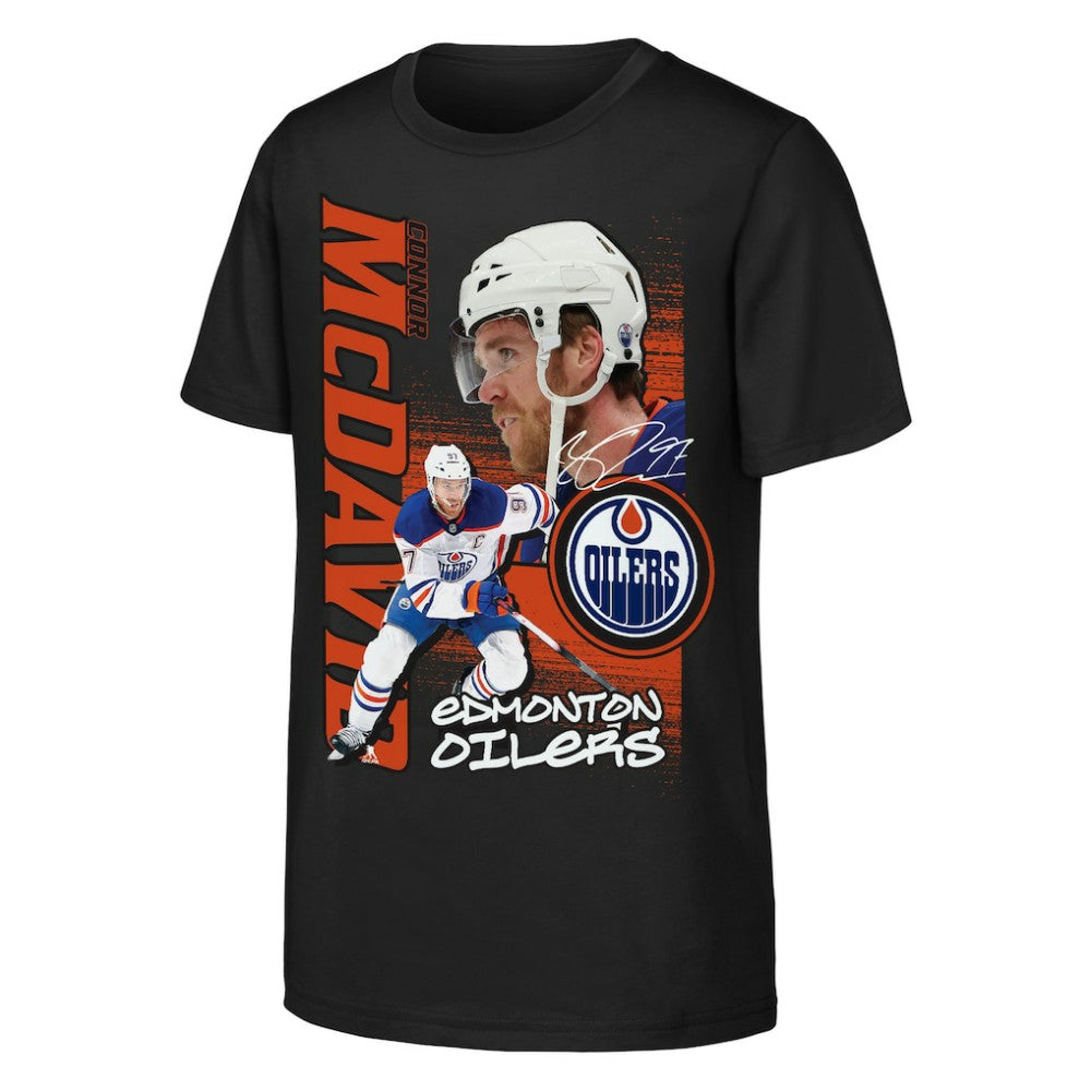 Connor McDavid Edmonton Oilers Outerstuff Youth Playmaker T-Shirt Black