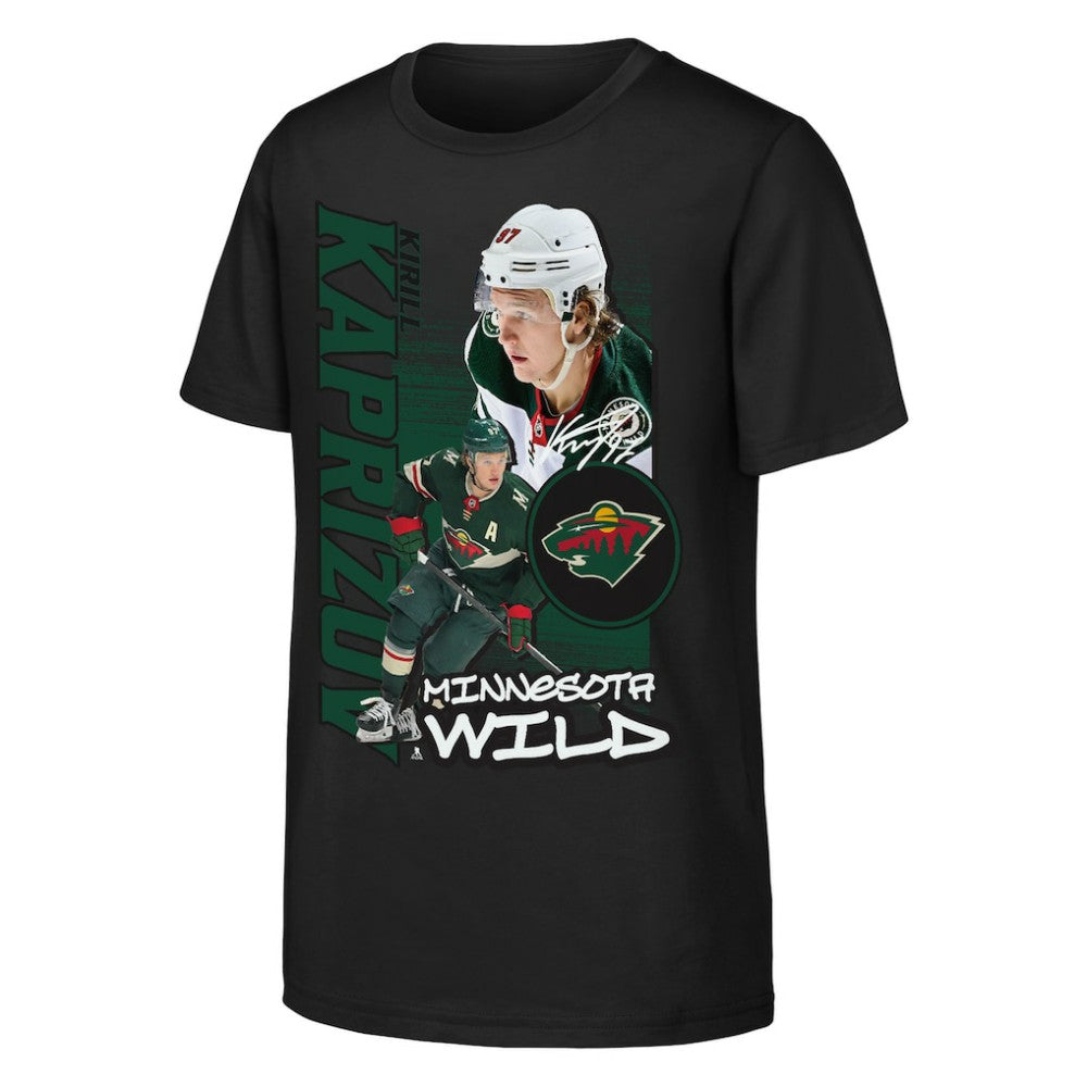 Kirill Kaprizov Minnesota Wild Outerstuff Youth Playmaker T-Shirt Black