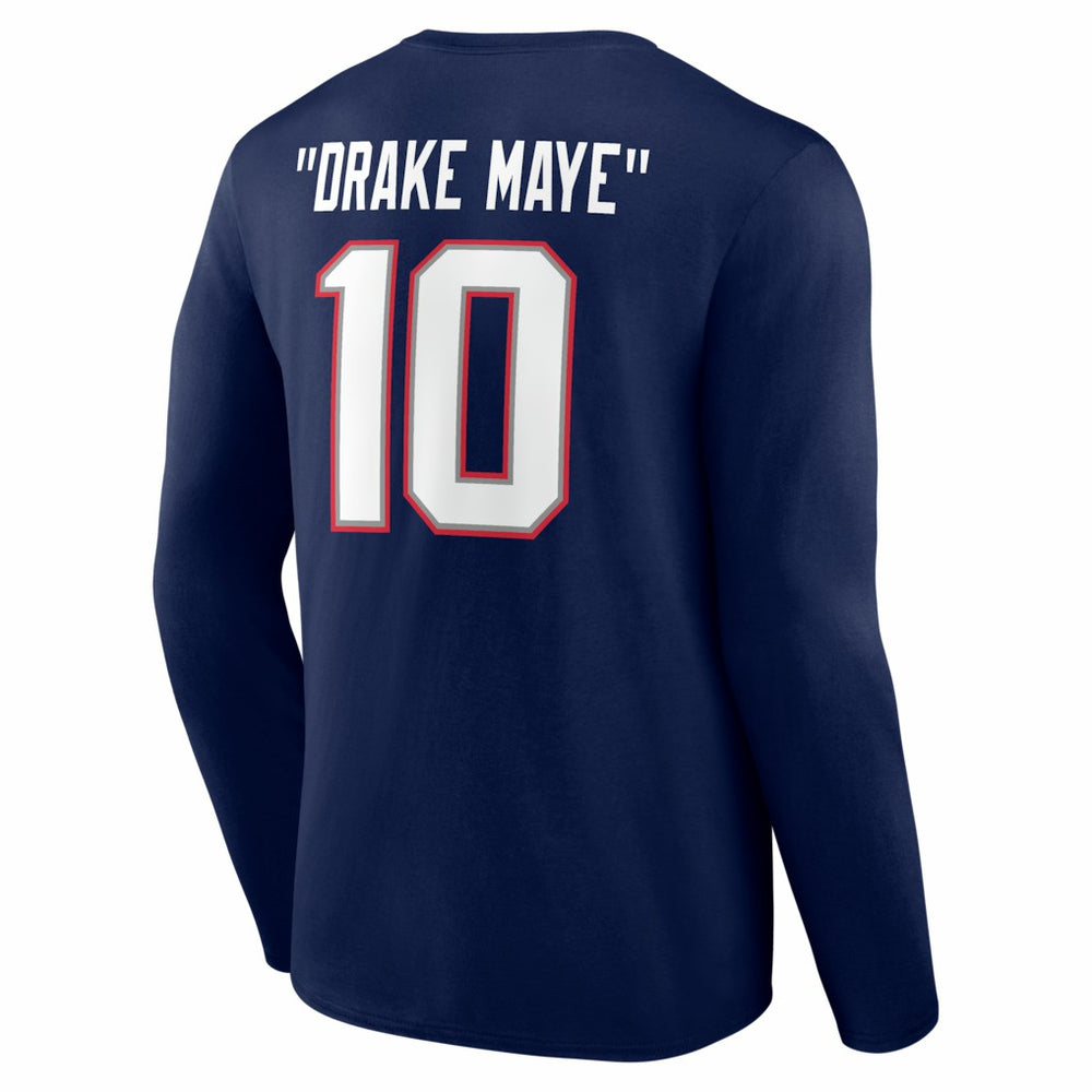 Drake Maye New England Patriots Nickname Long Sleeve T-Shirt - Navy discount
