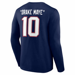 Drake Maye New England Patriots Nickname Long Sleeve T-Shirt - Navy discount