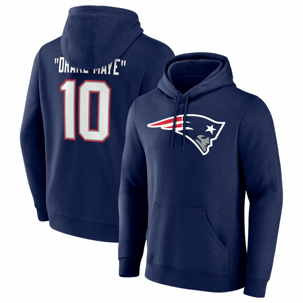 Drake Maye New England Patriots Nickname Hoodie - Navy on sale