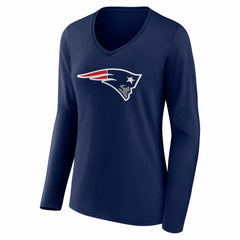 Drake Maye New England Patriots Women's Nickname V-Neck Long Sleeve T-Shirt - Navy online