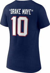 Drake Maye New England Patriots Women's Nickname V-Neck T-Shirt - Navy outlet