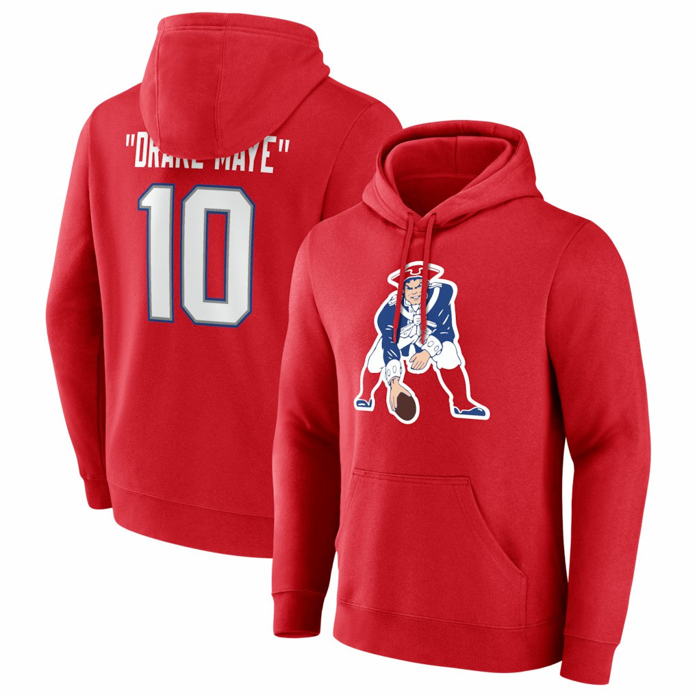 Drake Maye New England Patriots Nickname Hoodie - Red discount