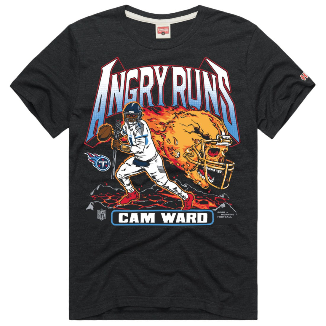 Cameron Ward Tennessee Titans Homage Unisex Angry Runs Player Graphic Tri-Blend T-Shirt - Charcoal discount