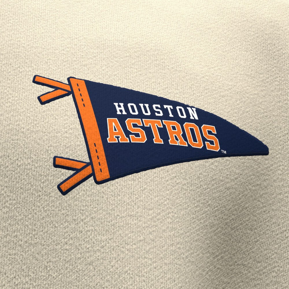 Houston Astros Unisex Spirit Jersey Fleece Crewneck Pennant Sweatshirt - Tan