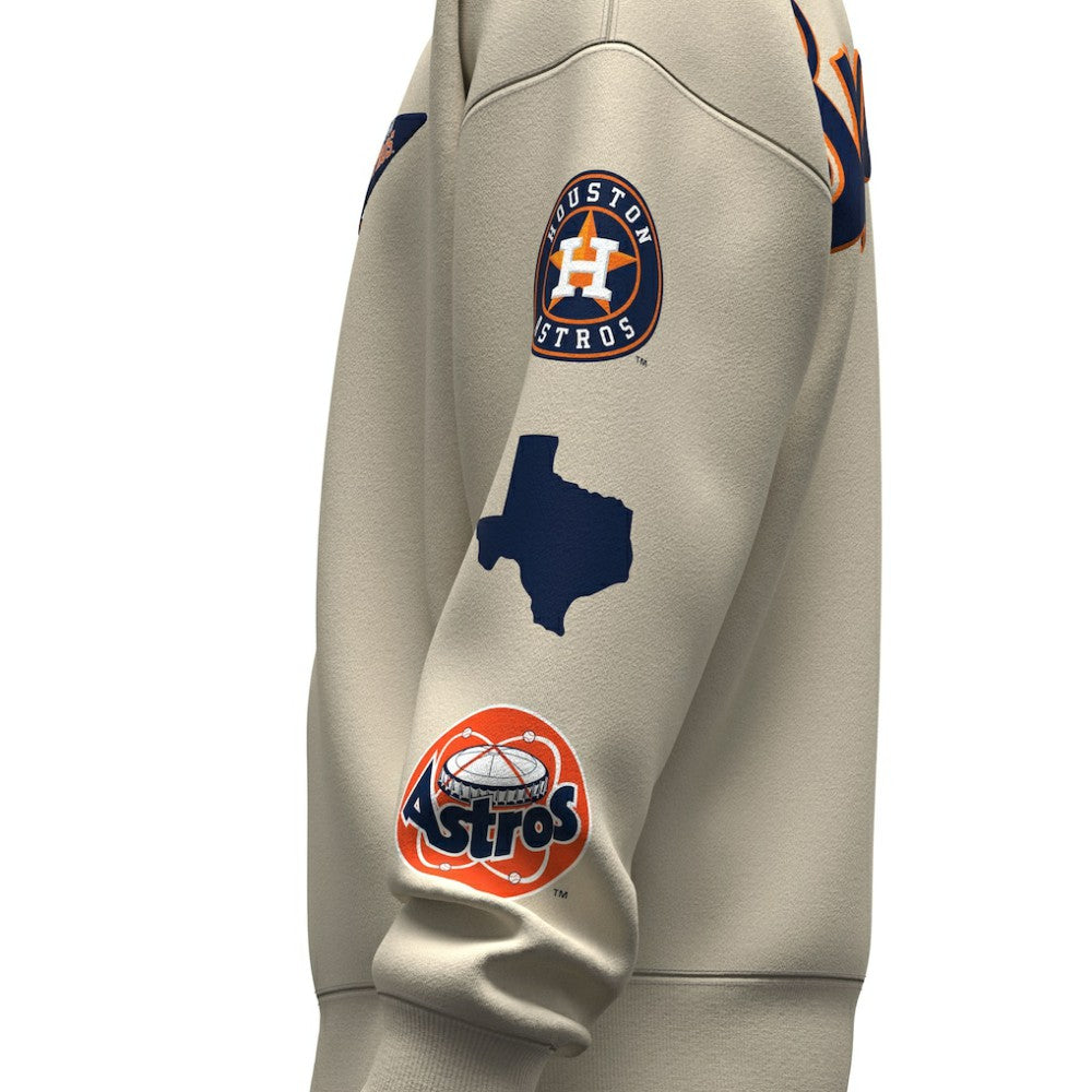 Houston Astros Unisex Spirit Jersey Fleece Crewneck Pennant Sweatshirt - Tan