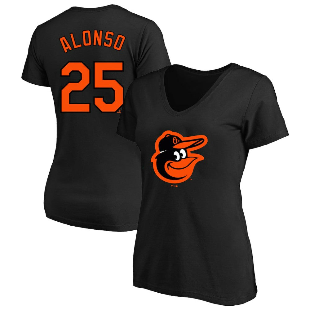 Pete Alonso Baltimore Orioles Profile Women's Plus Size Name & Number V-Neck T-Shirt - Black