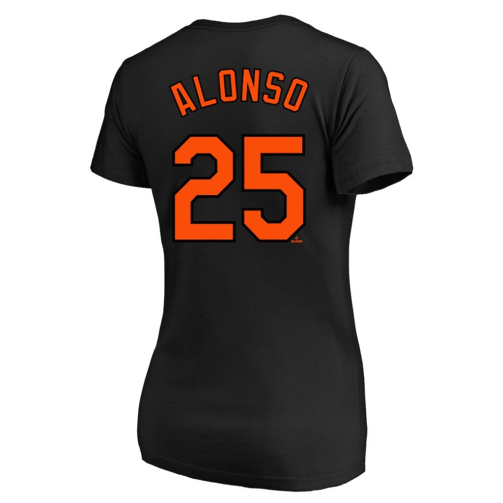 Pete Alonso Baltimore Orioles Profile Women's Plus Size Name & Number V-Neck T-Shirt - Black