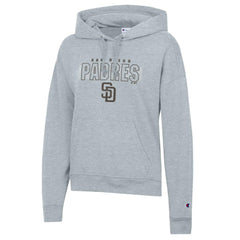 San Diego Padres Champion Women's Distressed Powerblend Hoodie - Heather Gray