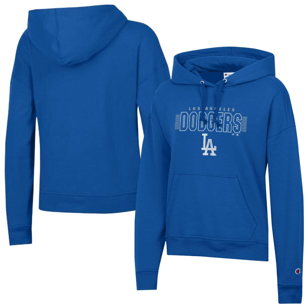 Los Angeles Dodgers Champion Women's Distressed Powerblend Hoodie - Royal