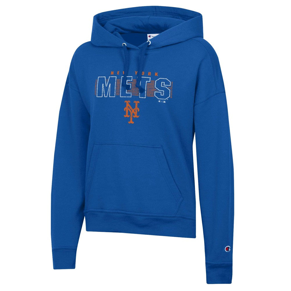 New York Mets Champion Women's Distressed Powerblend Hoodie - Royal