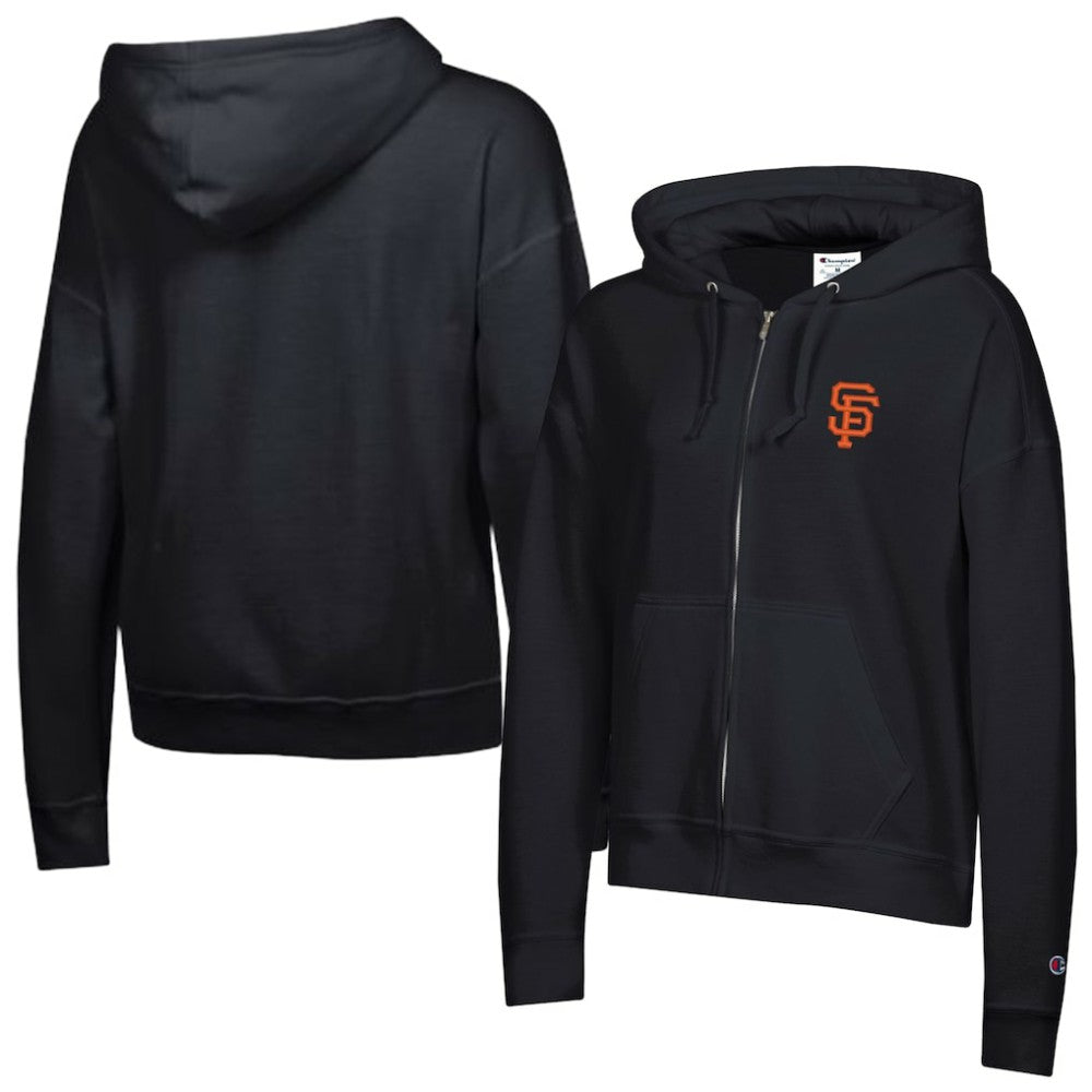 San Francisco Giants Champion Women's Powerblend Fleece Full-Zip Hoodie - Black