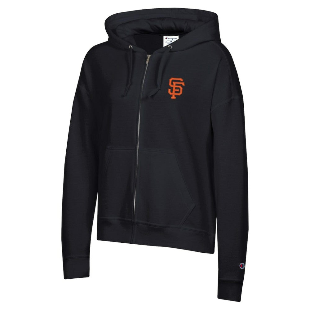 San Francisco Giants Champion Women's Powerblend Fleece Full-Zip Hoodie - Black