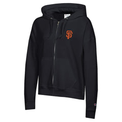San Francisco Giants Champion Women's Powerblend Fleece Full-Zip Hoodie - Black