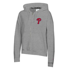 Philadelphia Phillies Champion Women's Powerblend Fleece Full-Zip Hoodie - Heather Gray