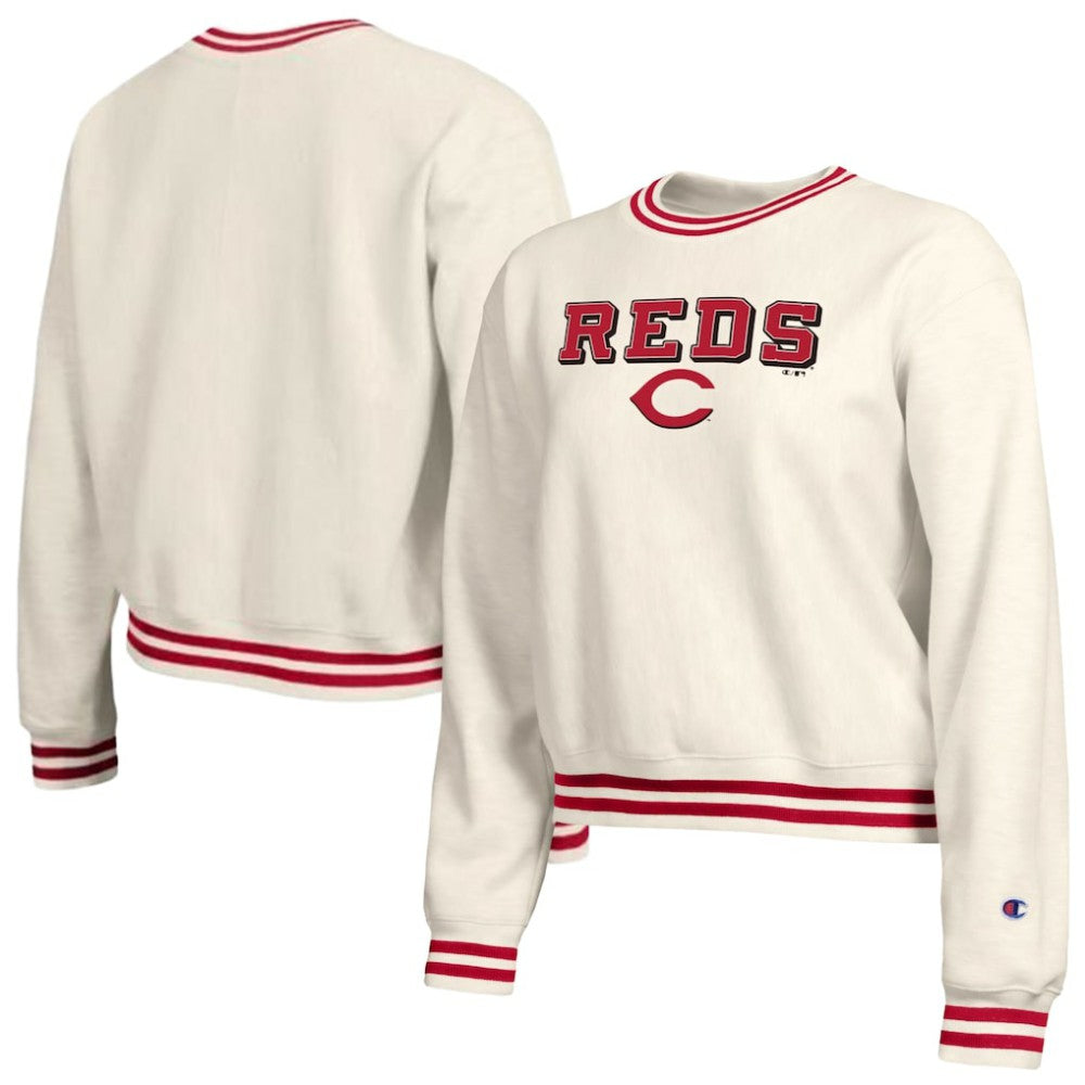 Cincinnati Reds Champion Women's Reverse Weave Sweatshirt - Cream