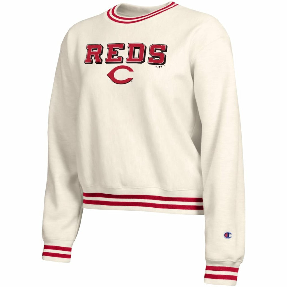 Cincinnati Reds Champion Women's Reverse Weave Sweatshirt - Cream