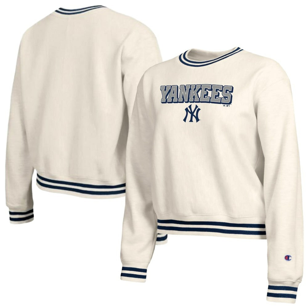 New York Yankees Champion Women's Reverse Weave Sweatshirt - Cream
