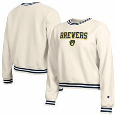 Milwaukee Brewers Champion Women's Reverse Weave Sweatshirt - Cream