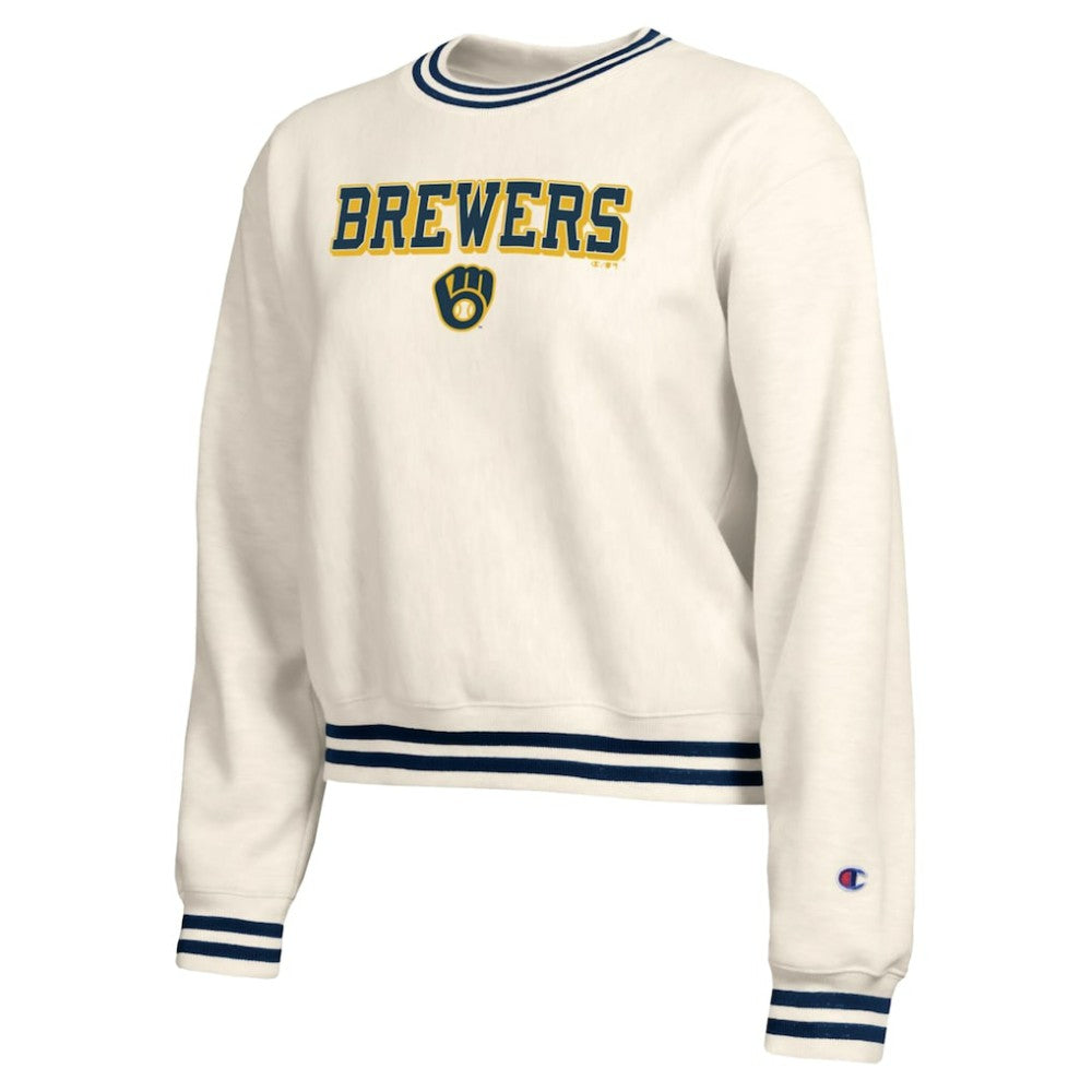 Milwaukee Brewers Champion Women's Reverse Weave Sweatshirt - Cream