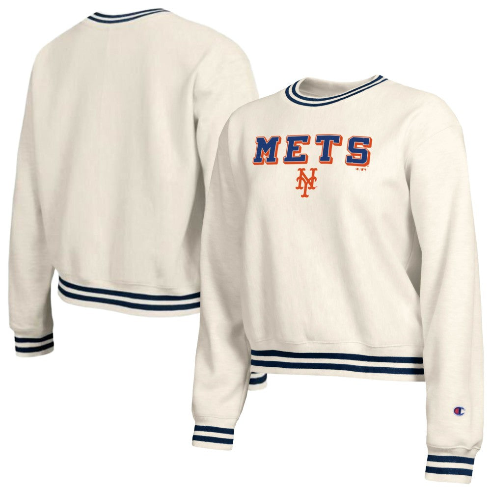 New York Mets Champion Women's Reverse Weave Sweatshirt - Cream