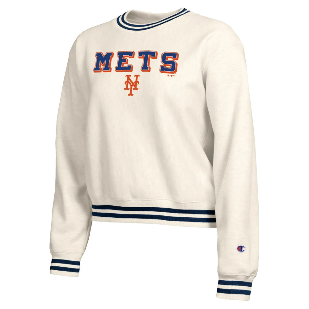 New York Mets Champion Women's Reverse Weave Sweatshirt - Cream