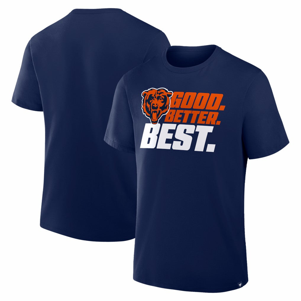 Chicago Bears Good. Better. Best. T-Shirt - Navy cheap