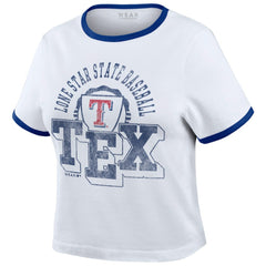 Texas Rangers WEAR by Erin Andrews Women's Ringer Baby T-Shirt - White
