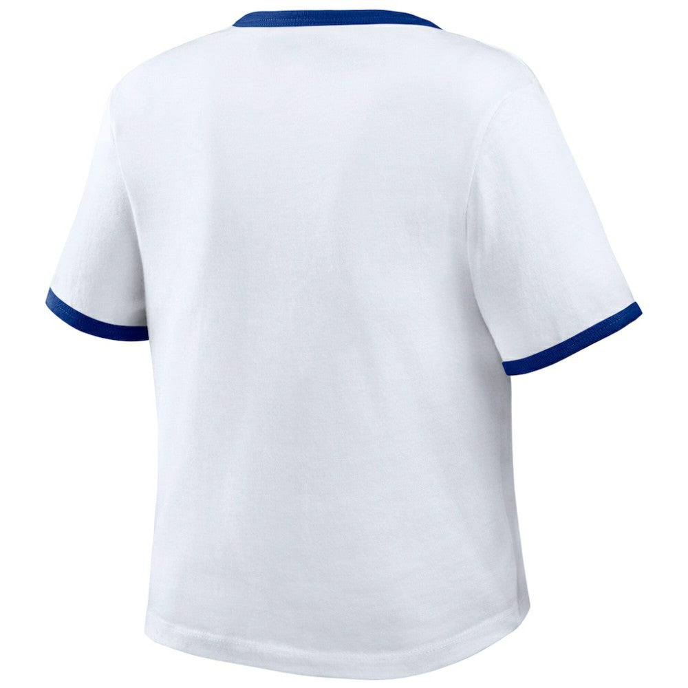 Los Angeles Dodgers WEAR by Erin Andrews Women's Ringer Baby T-Shirt - White