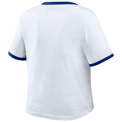 Los Angeles Dodgers WEAR by Erin Andrews Women's Ringer Baby T-Shirt - White