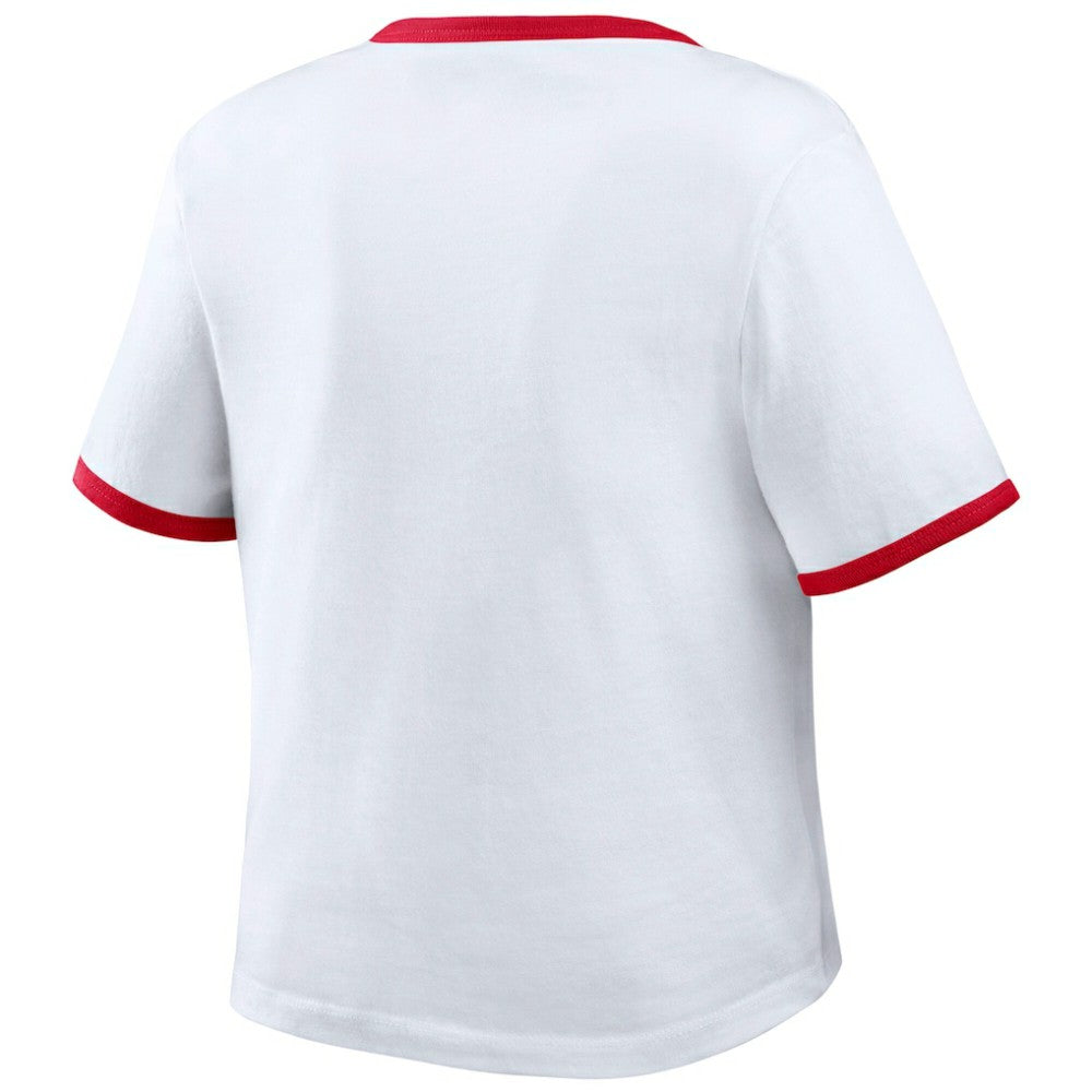Philadelphia Phillies WEAR by Erin Andrews Women's Ringer Baby T-Shirt - White