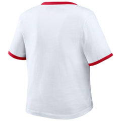 Philadelphia Phillies WEAR by Erin Andrews Women's Ringer Baby T-Shirt - White