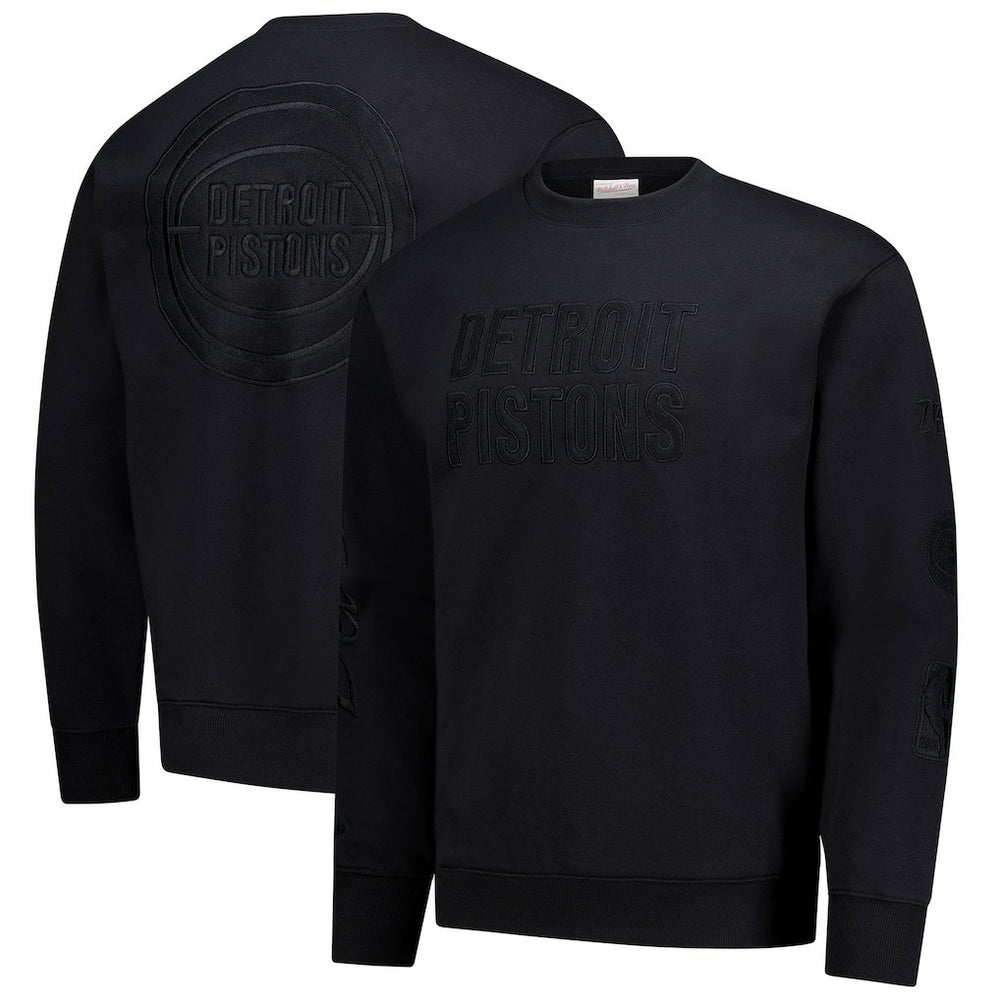 Detroit Pistons Phantom Fleece Sweatshirt sale - Black | Mitchell & Ness outlet