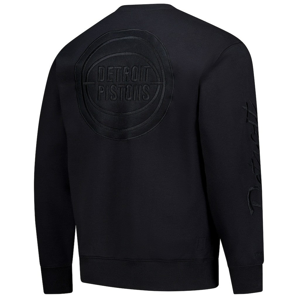 Detroit Pistons Phantom Fleece Sweatshirt sale - Black | Mitchell & Ness outlet